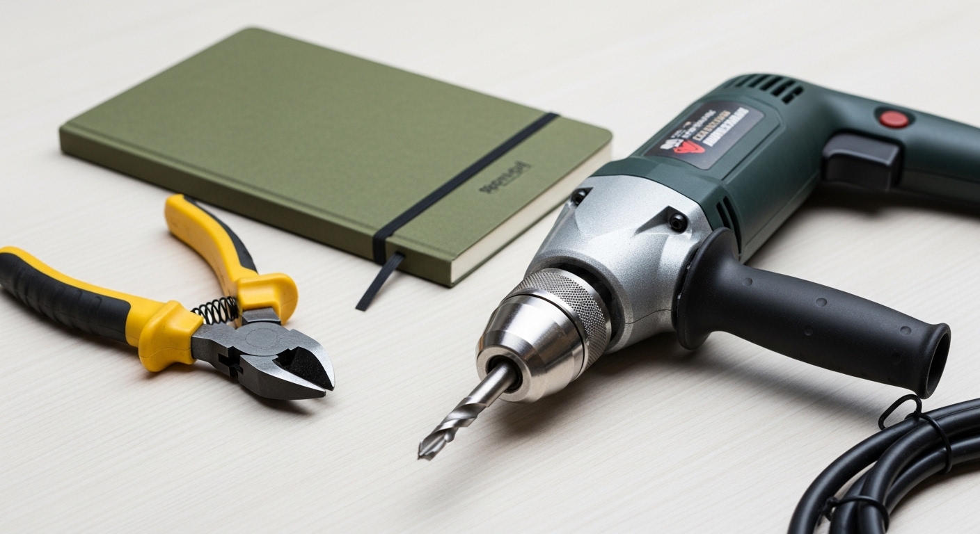 Multimeter en kabels op een werkbank