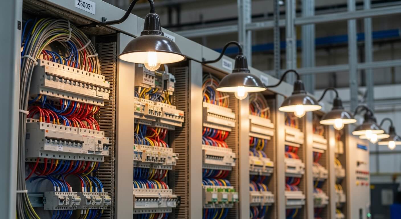 Modern elektrapaneel met nette bedrading