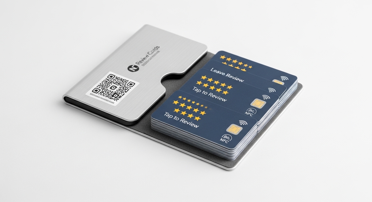NFC review kaarten en QR-code sticker