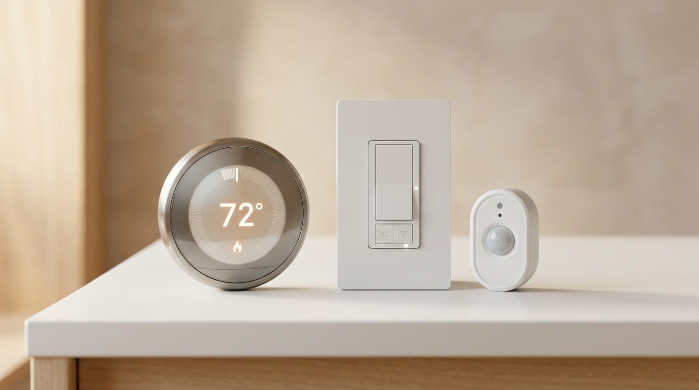 Slimme apparaten op een wit oppervlak