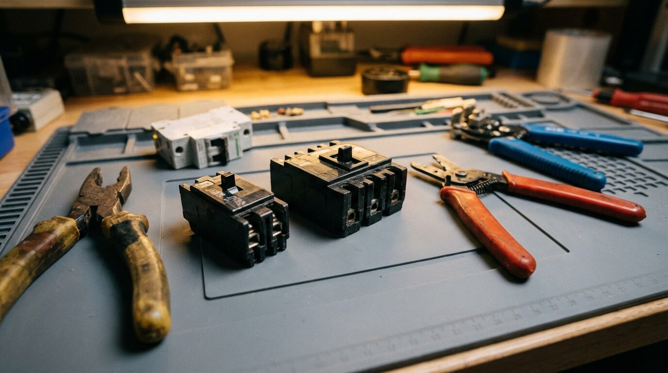 Elektrisch gereedschap in een servicewagen