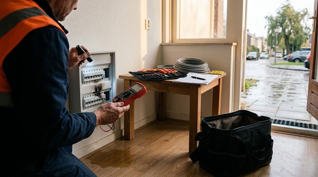 Storm en water: calamiteiten-respons elektricien