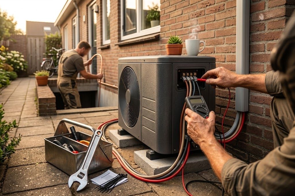 Warmtepomp-installatie als elektricien: service-line
