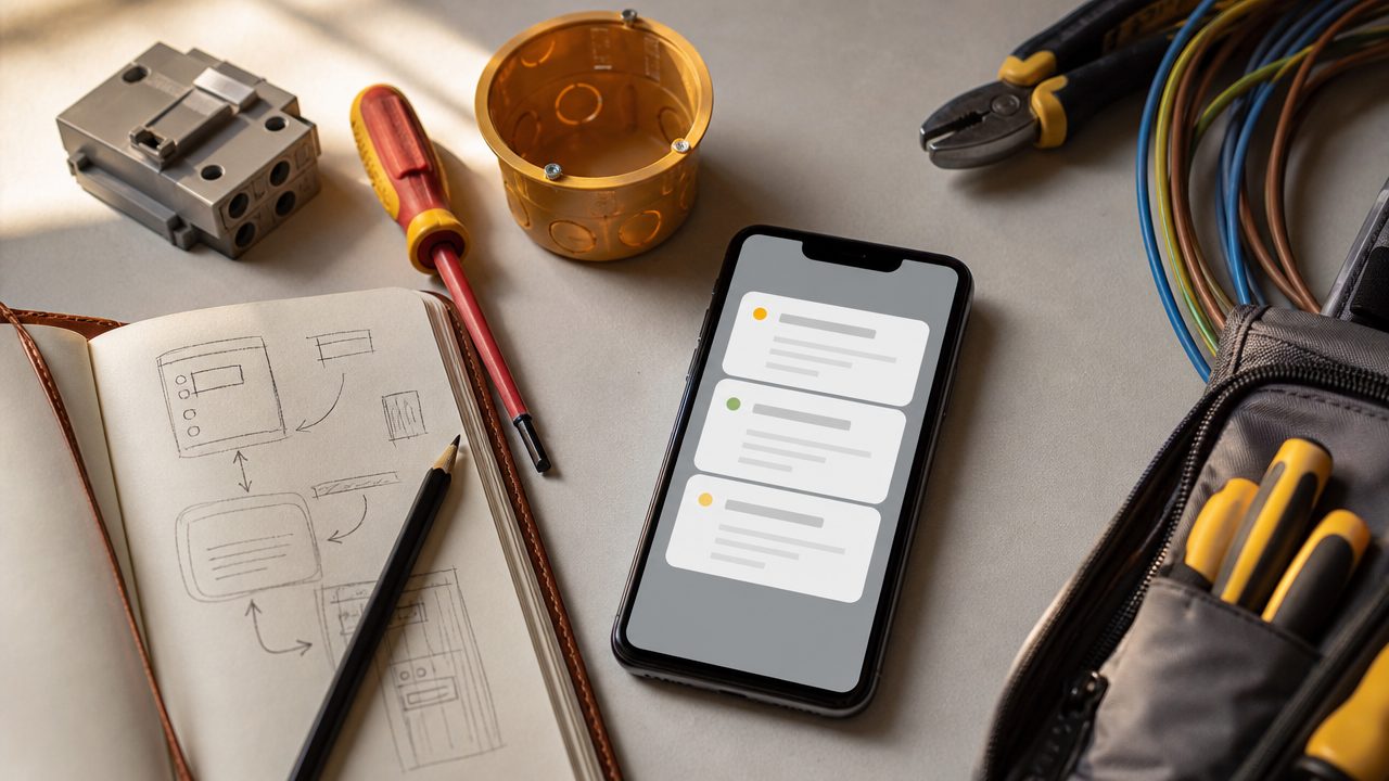 Flat-lay automatisering tools voor elektriciens