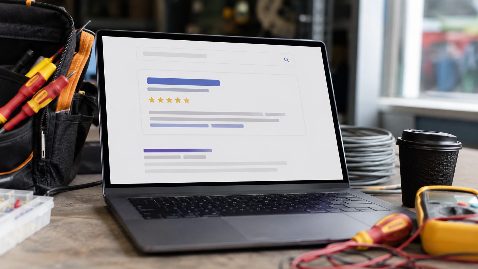 Google Maps search result met 5-sterren rating voor elektriciens
